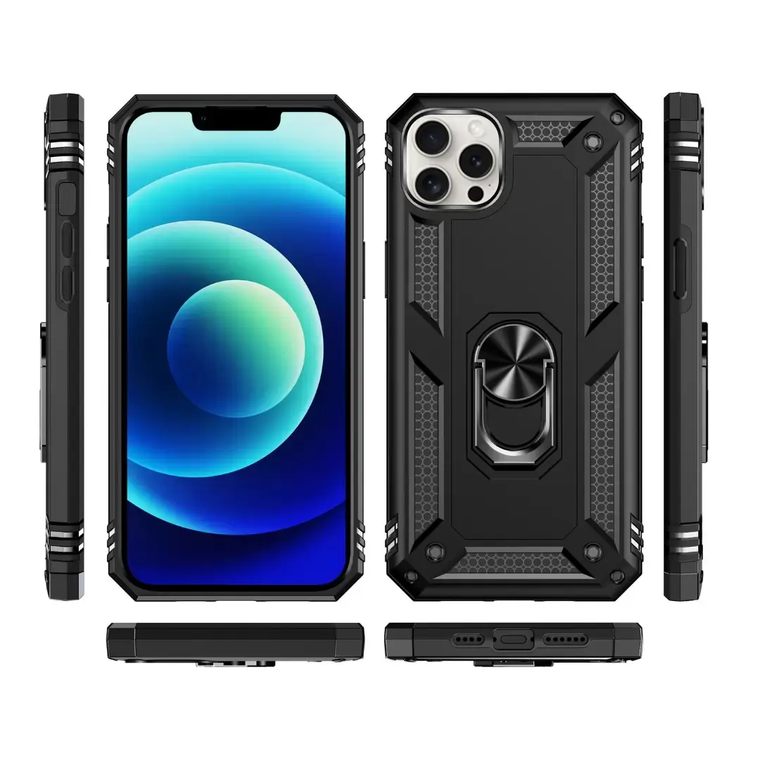 iPhone 15 Pro 2in1 Ring Case Black